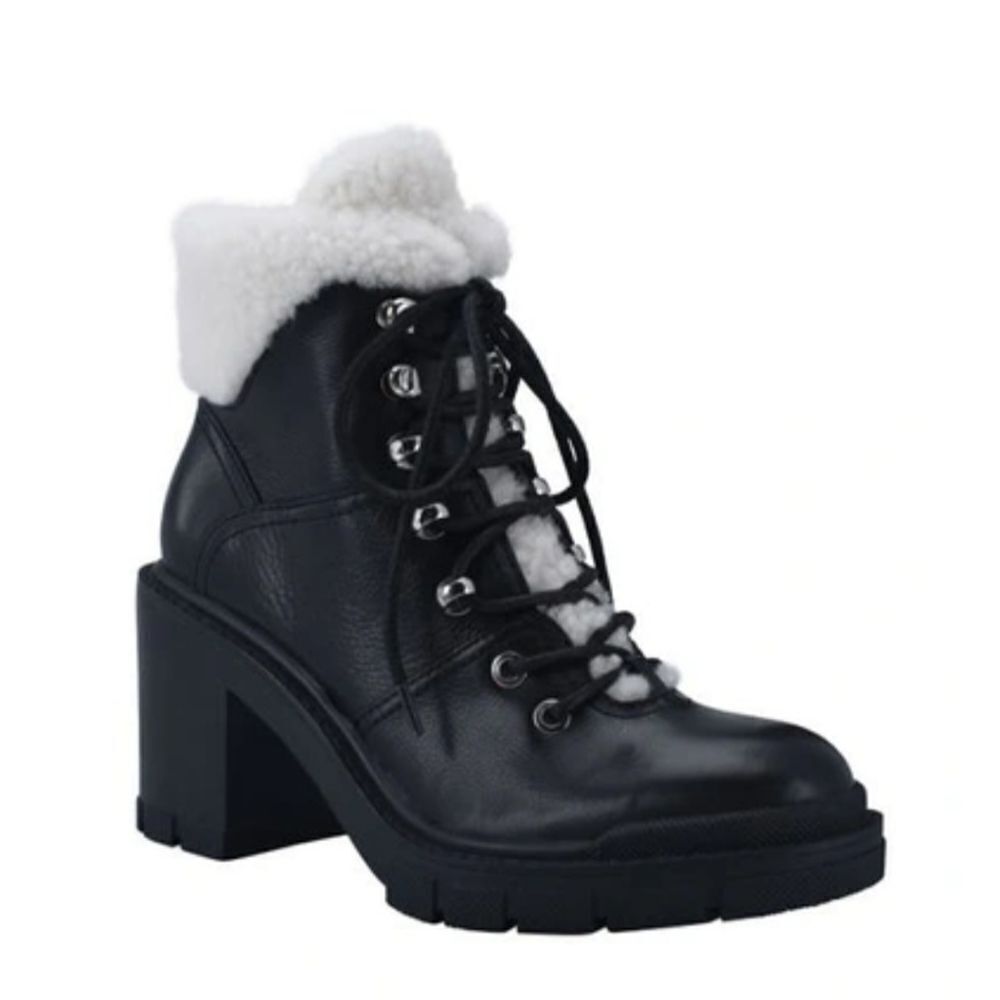 New Marc Fisher Vacinta Genuine Shearling Bootie (Women) 5.5